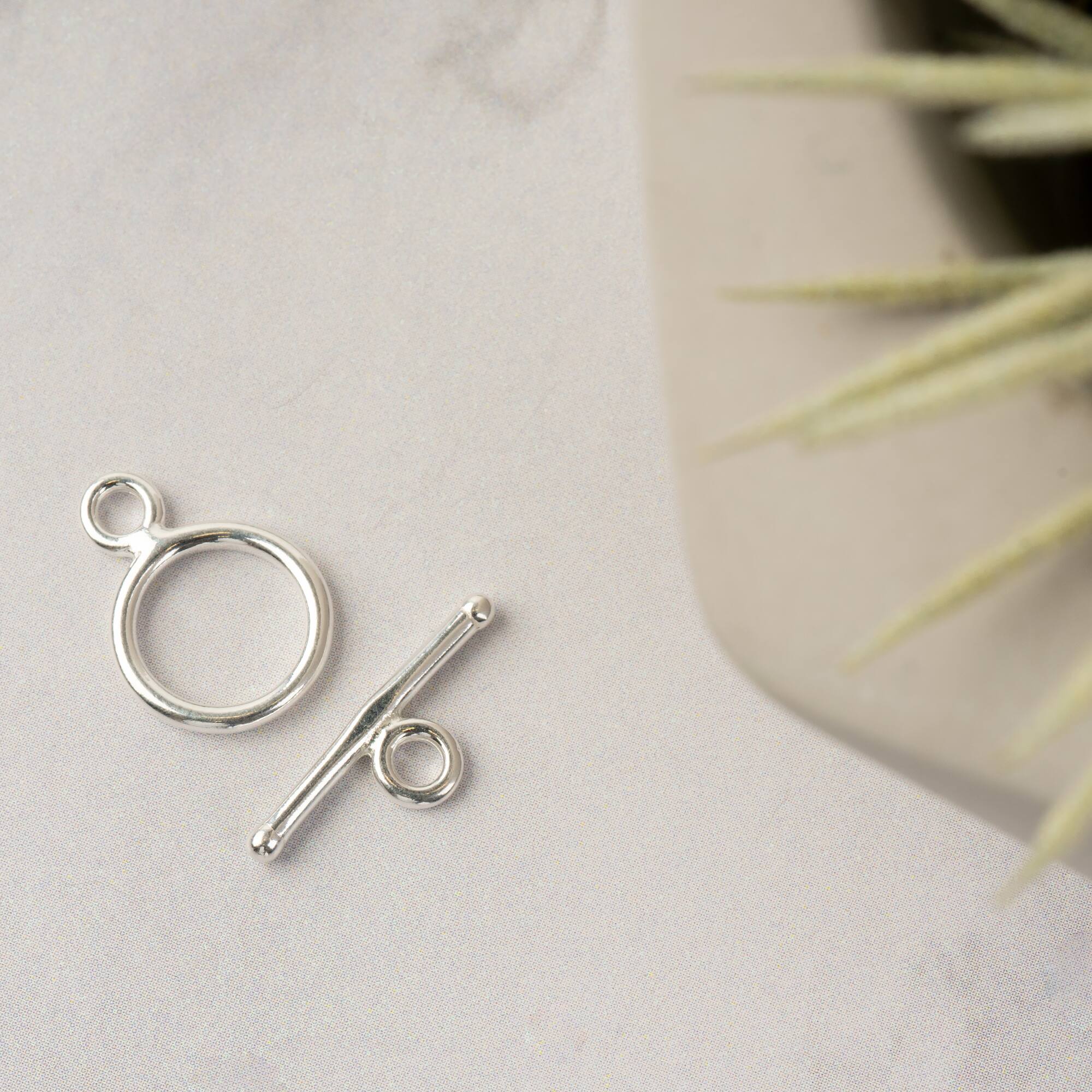 6 Pack: Sterling Silver Round Toggle Clasp Set by Bead Landing™